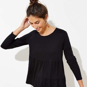 Black loft peplum tee